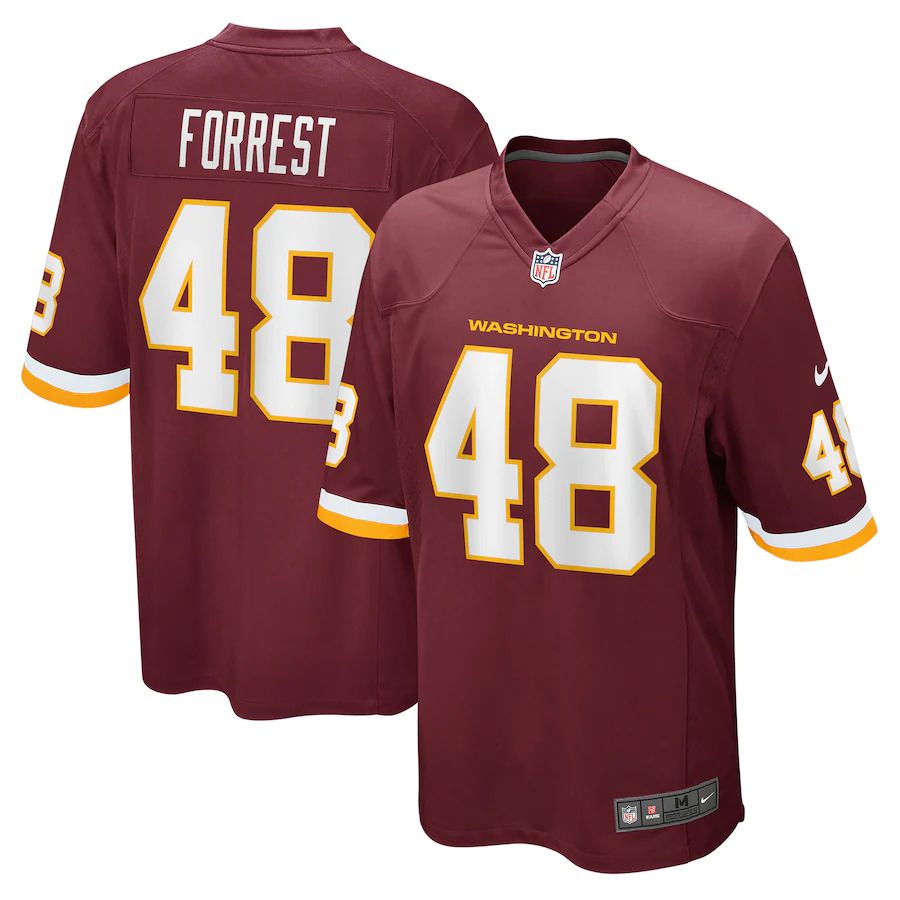 Men Washington Redskins #48 Darrick Forrest Nike Burgundy Game NFL Jersey